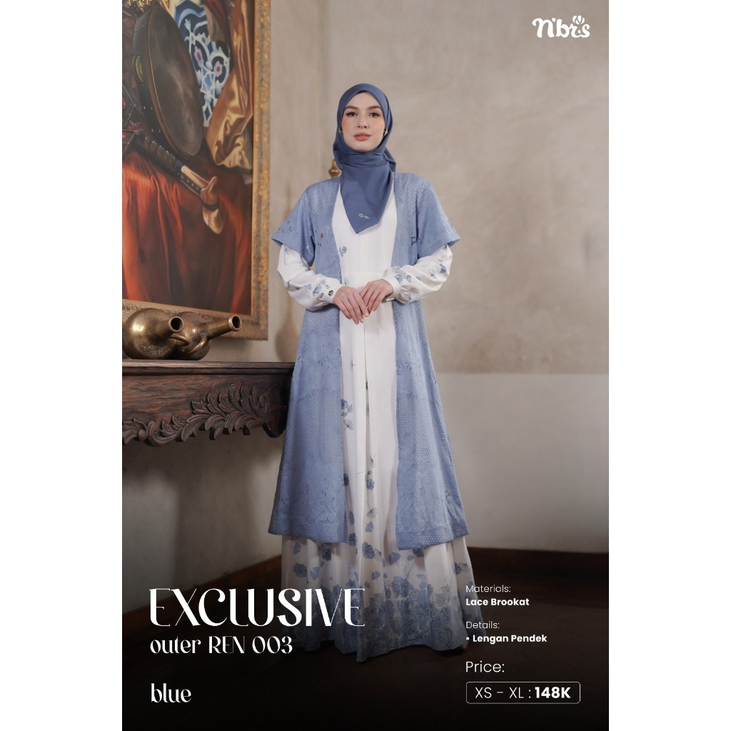 Jual Nibras EXCLUSIVE OUTER REN 03 WHITE & BLUE Bahan Lace Brookat ...