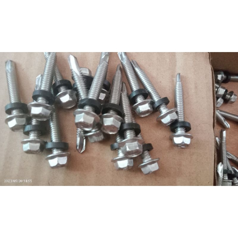 Jual baut skrup roofing baja ringan stainless 12x50 (5cm) roofing ...