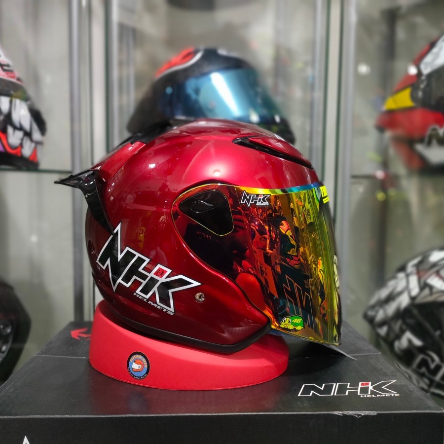 Jual HELM NHK R6 solid ROYAL red paket ganteng VISOR IRIDIUM SPOILER 3M ...