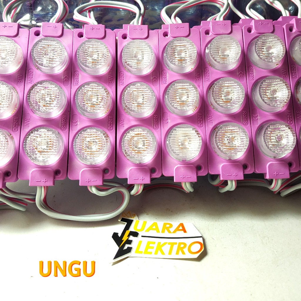 Jual LED MODULE 24V 3 LED Jumbo Nyala Biru, Kuning, Hijau, Putih, Merah ...