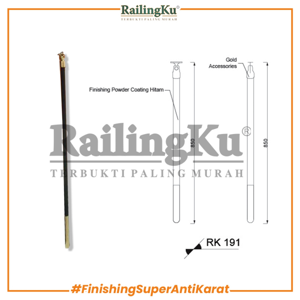 Jual Railing Tangga Vertical Tiang Railingku RK 191 Railing Anti Karat ...