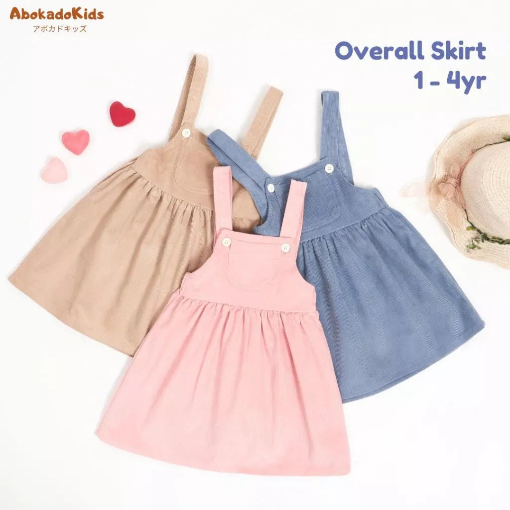 Overall Skirt – Skirt Rok Dress Anak Perempuan – Baju Kodok Overall Anak Perempuan Premium