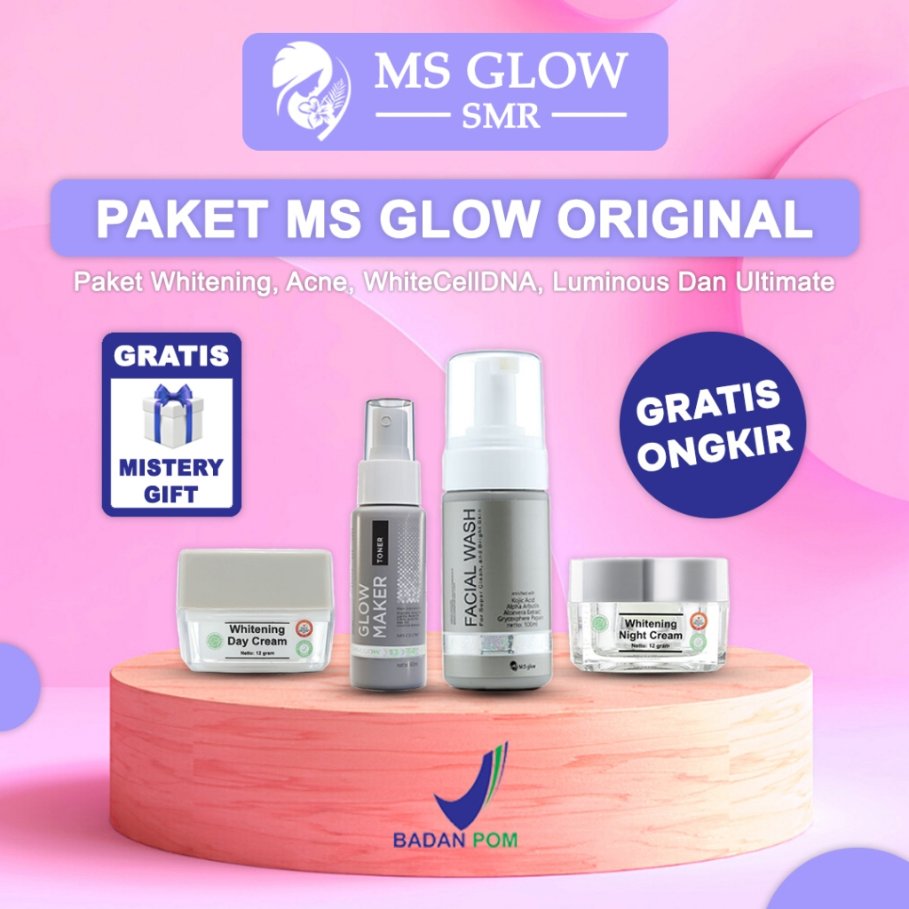 Jual Ms Glow Paket Wajah Semua Varian Original Whitening Acne Ultimate Luminous White