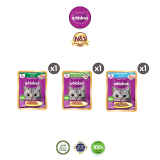 Whiskas Makanan Kucing Basah Pouch Multivariant 80 gr - Isi 3