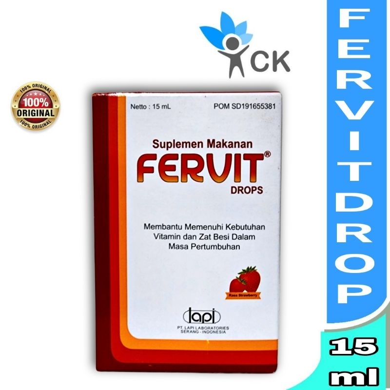 Jual FERVIT DROP 15 ML suplemen zat besi untuk bayi | Shopee Indonesia