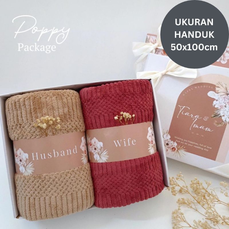 Jual Handuk Couple Microfiber Ukuran 50x100 Kado Pernikahan Handuk Wedding Shopee Indonesia