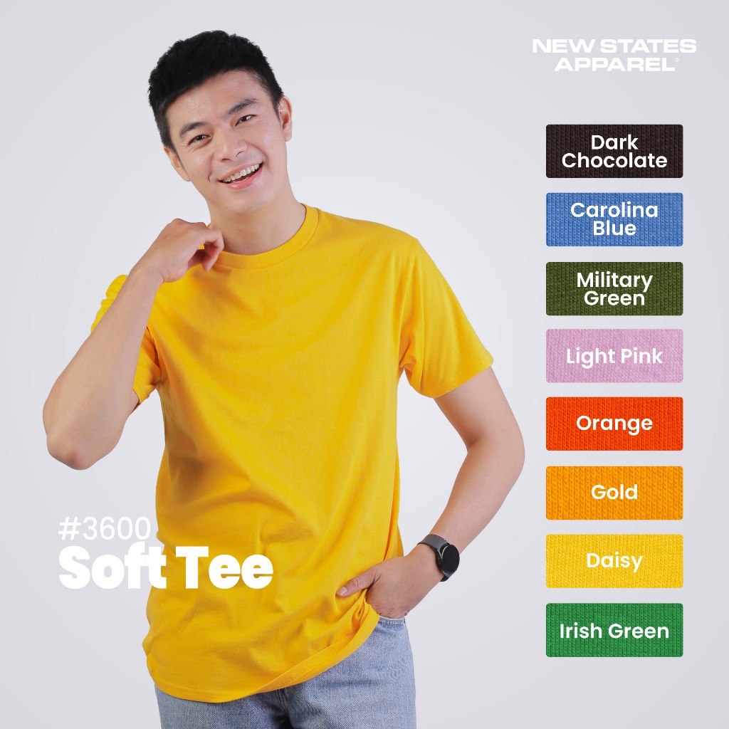 Jual NEW STATES APPAREL Kaos Polos Pria Dan Wanita Lengan Pendek Softee ...