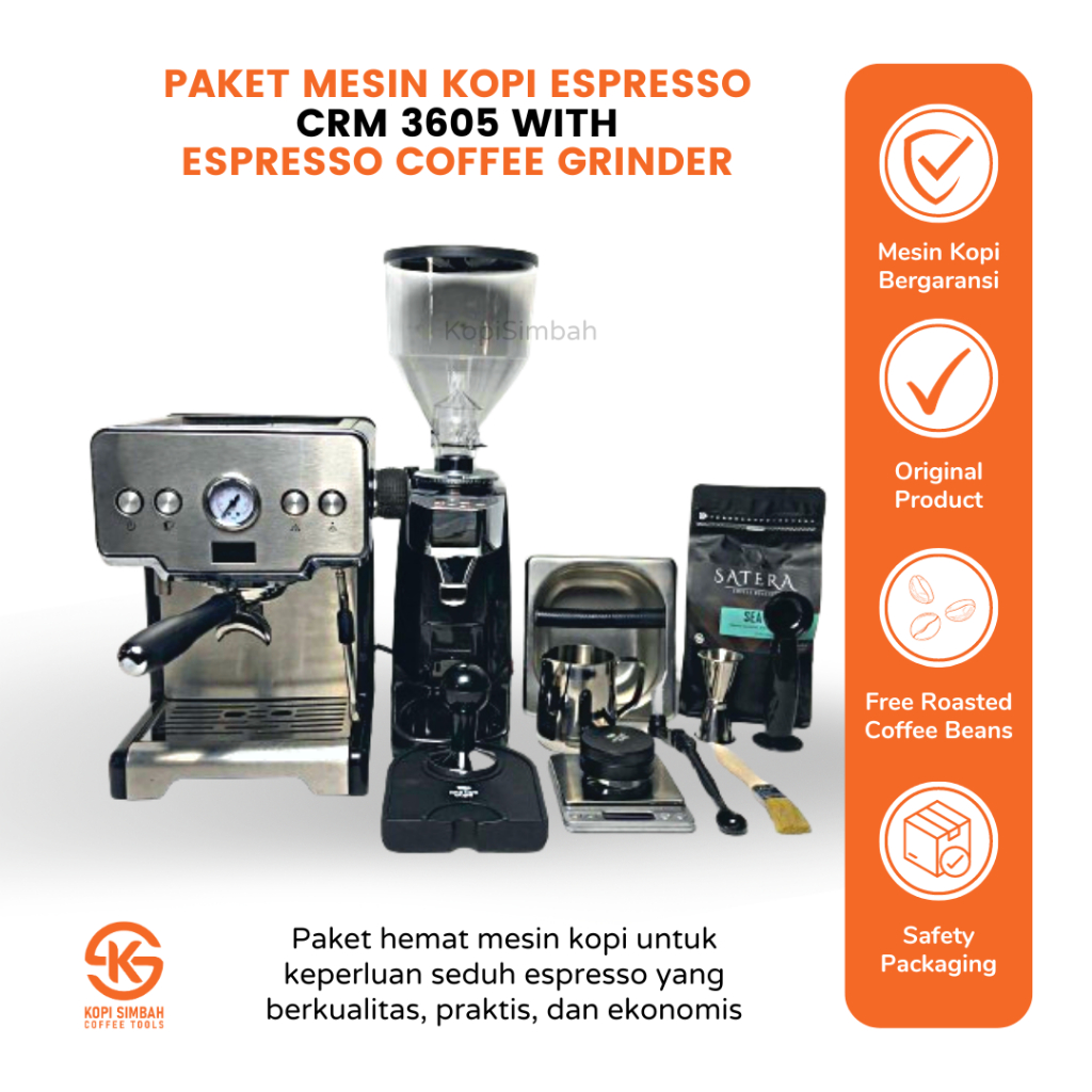 Jual Paket Mesin Kopi Espresso Gustino GS 675 Gemilai CRM3605 Alat