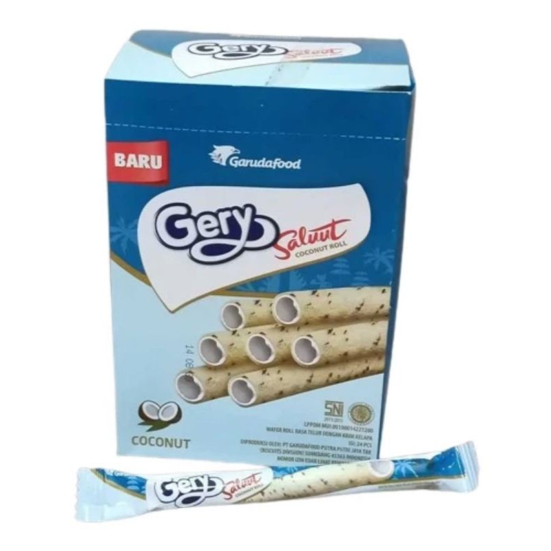 Jual Gery Saluut Coconut Roll Wafer Roll Dengan Rasa Kelapa Asli Isi