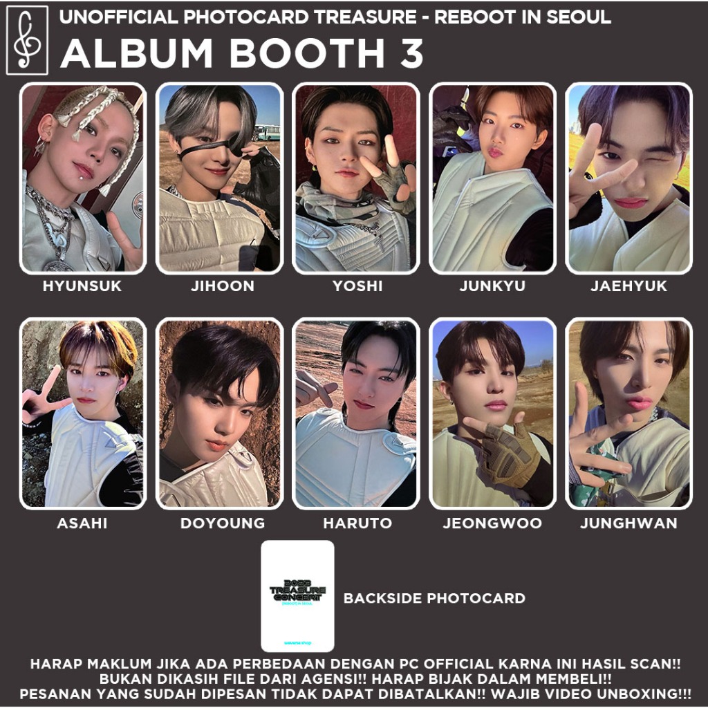 Jual [TREASURE] TOUR REBOOT IN SEOUL PHOTOCARD UNOFFICIAL | Shopee
