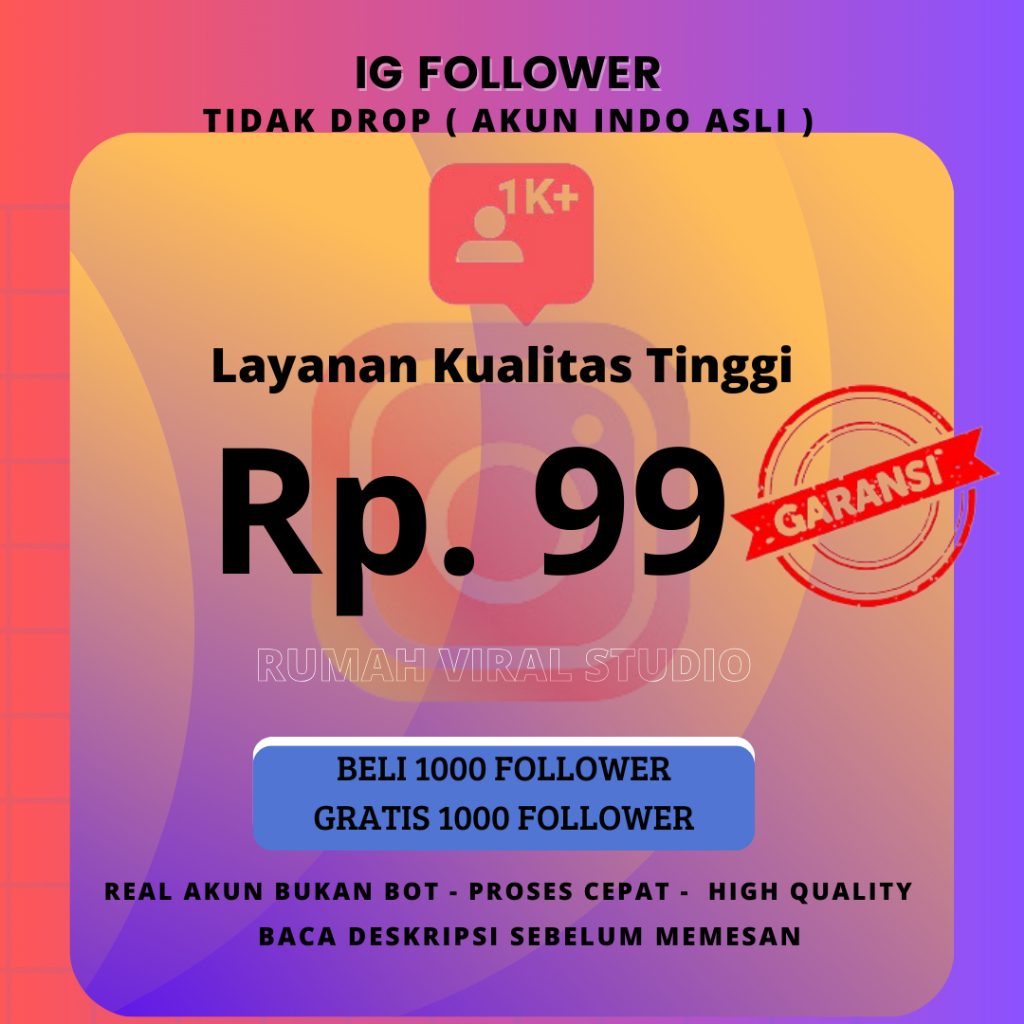 Jual Follower Instagram Real Akun INDO Aktif Proses Cepat Premium ...