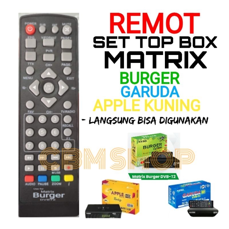 Jual Remot Stb Matrix Burger Remot Stb Matrix Hijau Matrix Kuning