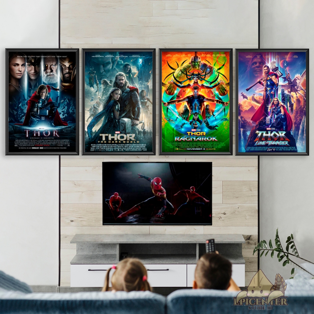 Jual Poster Film Thor Official Collection 4 Set 40x60 + Frame | Shopee ...