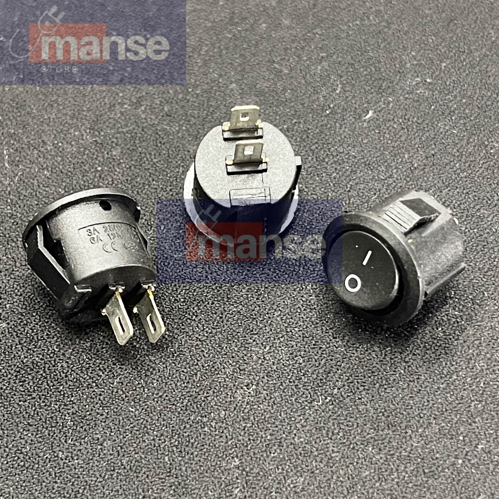Jual Saklar Switch On Off Bulat Hitam Kecil 2 Pin Mini (Kualitas Bagus ...