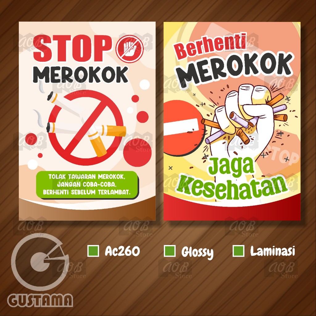 Jual Poster Stop Merokok Berhenti Merokok, Laminasi A3 | Shopee Indonesia