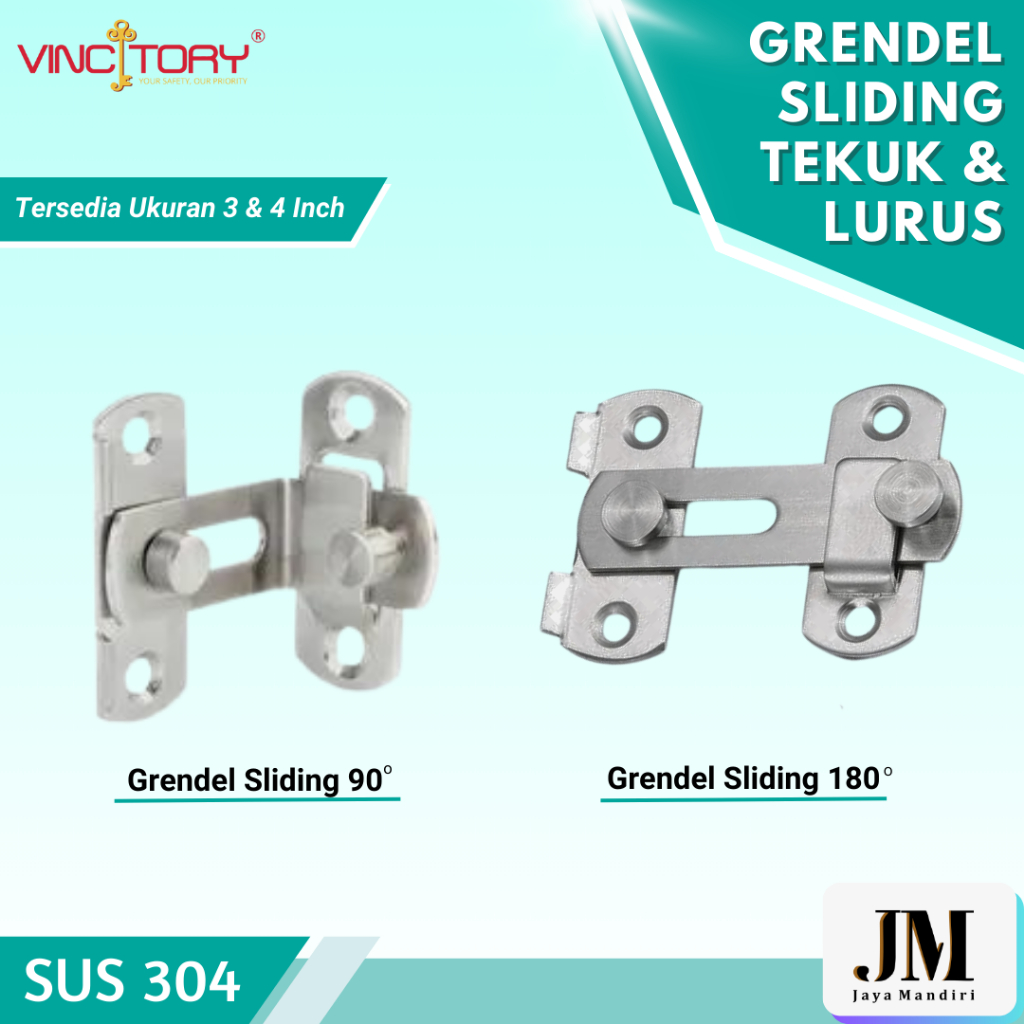 Jual Grendel Sliding Lurus Dan Tekuk Slot Kunci Derajat Baja