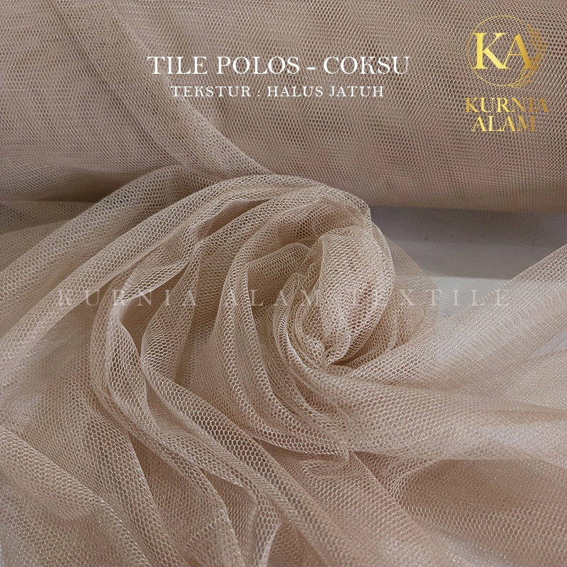 Jual Tile Polos Halus Jatuh Meteran Warna Kulit Soft Tulle Kain Tile ...