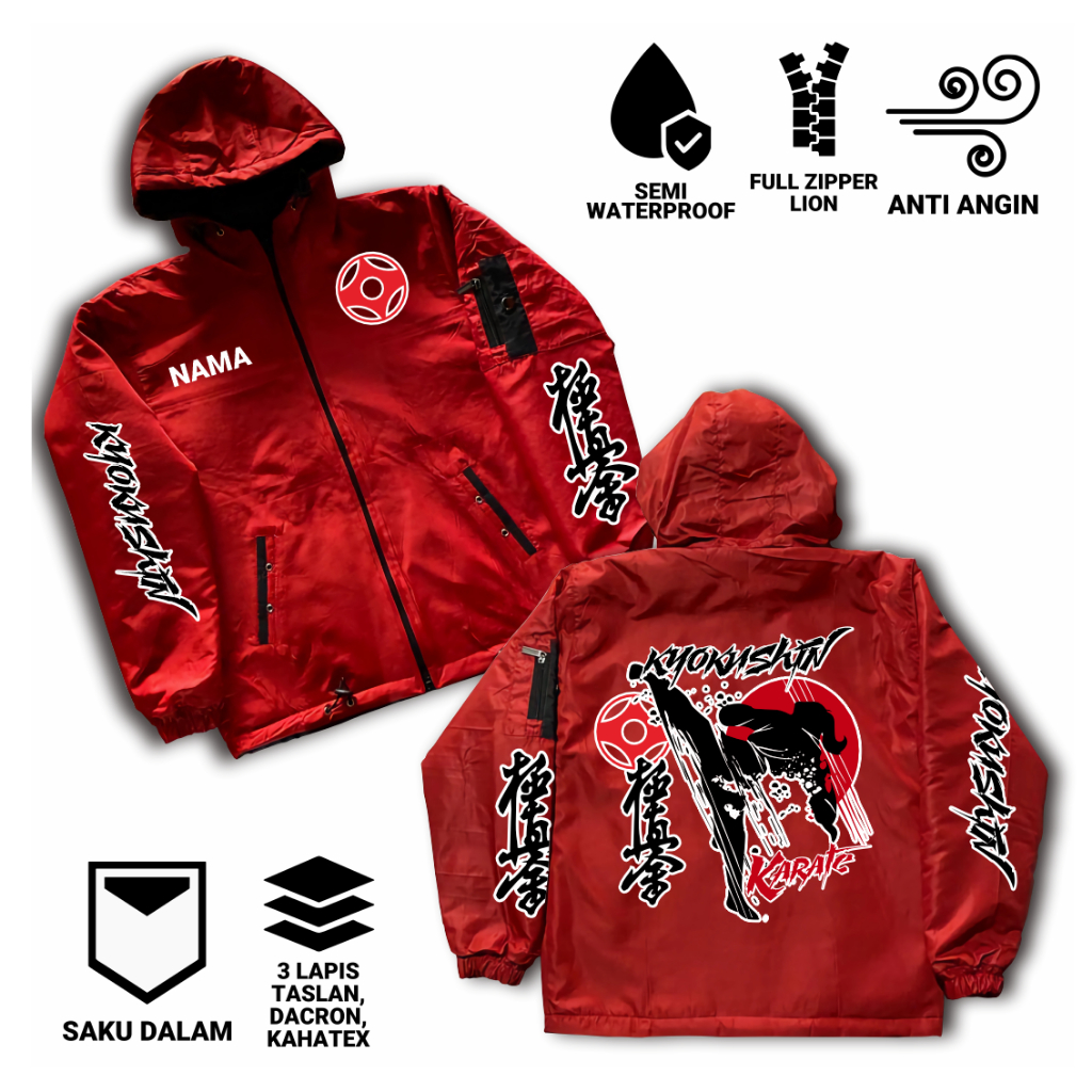 Jual Jaket Anak Kyokushin Karate Ryu Parasut Semi WF | Shopee Indonesia