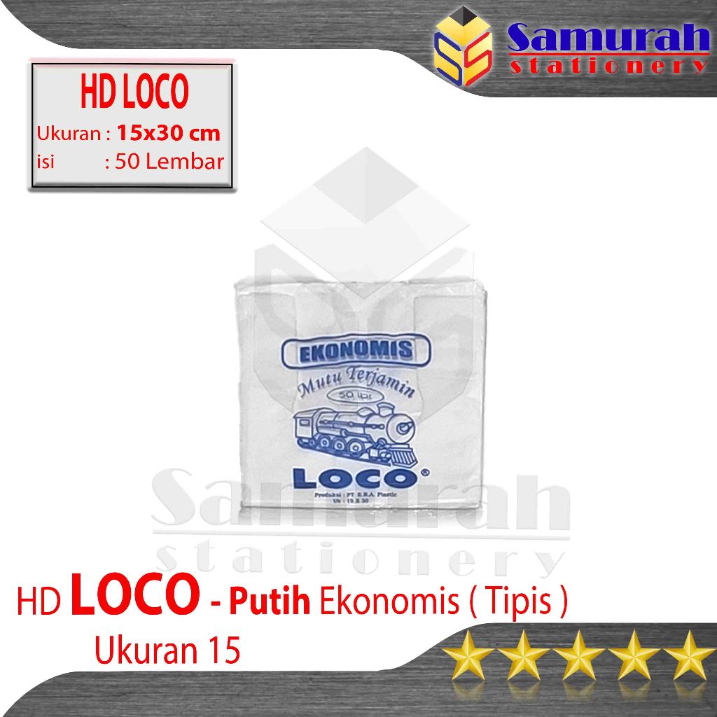 Jual Plastik HD Loco Ekonomis 15 x 30 Putih - Bening / Natural ...