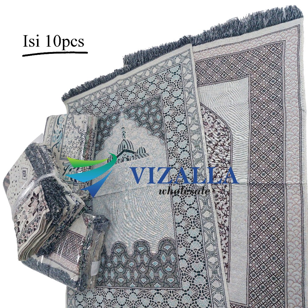 Isi 10pcs Sajadah Travel Metalik Besar 70x100cm/ Al Jamal Lurex/ Sajadah Souvenir Haji Umroh