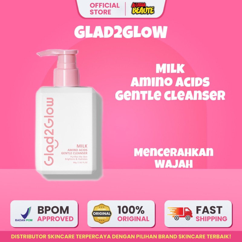 Jual GLAD2GLOW MILK AMINO GENTLE CLEANSER sabun wajah susu g2g Shopee