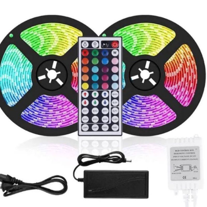 Tira LED RGB 5050 De 5m, 10m O 15m + Mando A Distancia 44 Teclas | Ideal Para Decoración Y Fiestas