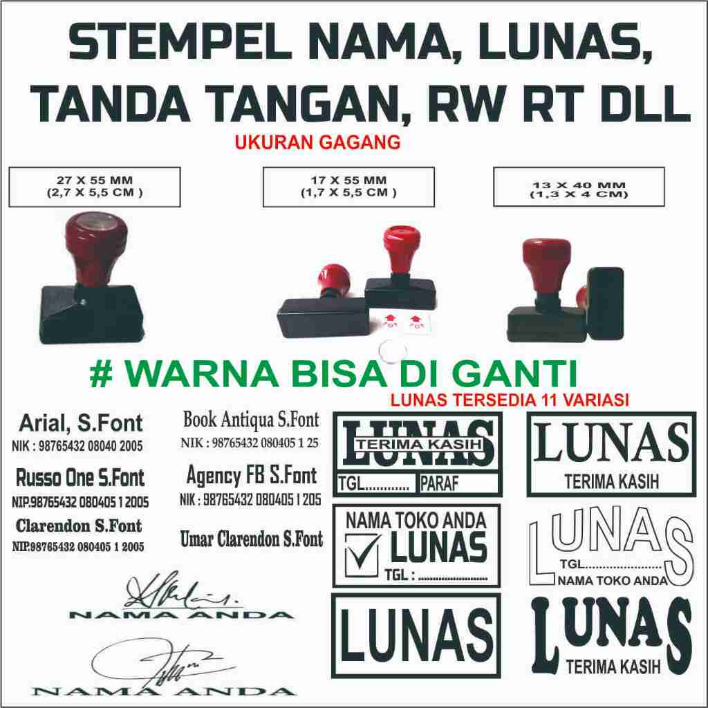 Jual STEMPEL, LUNAS, NAMA, RT RW TANDAN TANGAN DLL | Shopee Indonesia