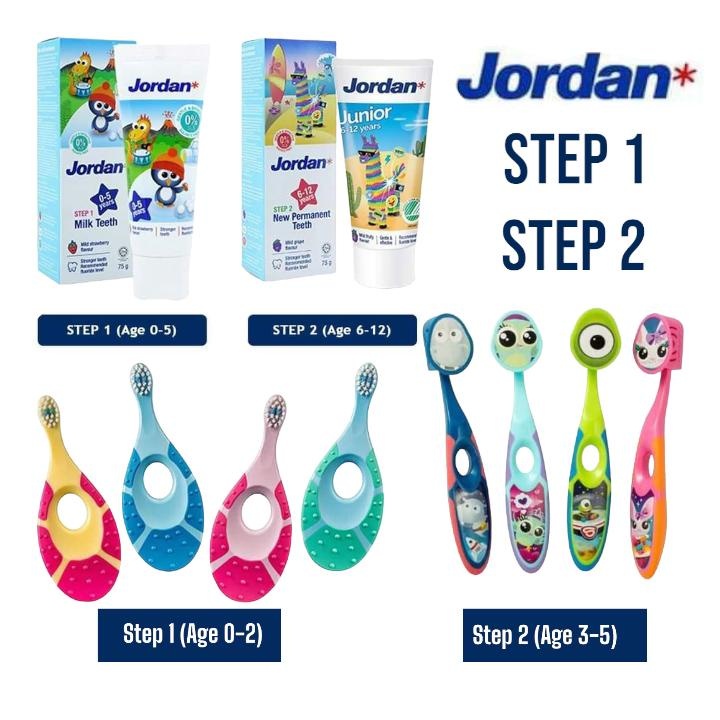 Jual Pasta Gigi Jordan Oral B Sikat Gigi Anak stages 1-2/ Sikat Gigi