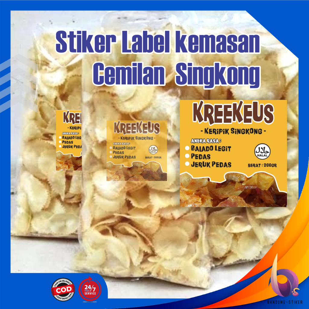 Jual Bandung Stiker Label Kemasan Jualan Produk Keripik Singkong Gratis ...