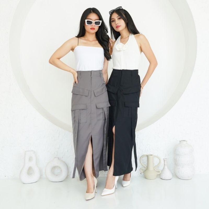 Jual ROK CARGO PANJANG - LONG CARGO SKIRT | BAWAHAN WANITA | ROK WANITA ...