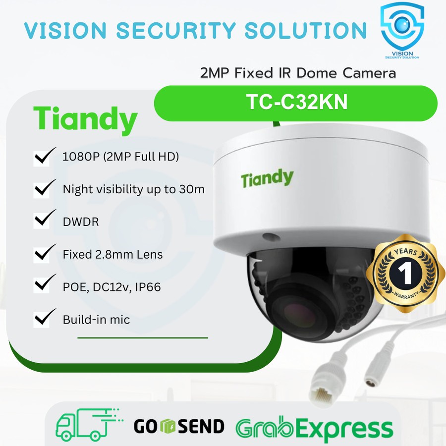 Jual Tiandy TC-C32KN 2MP IP Camera CCTV Indoor Audio POE IR - Smart ...