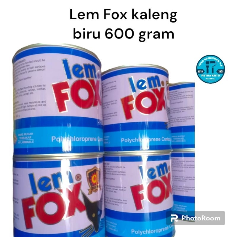 Jual Lem fox kuning kaleng biru 600 gram ORIGINAL lem serbaguna ...