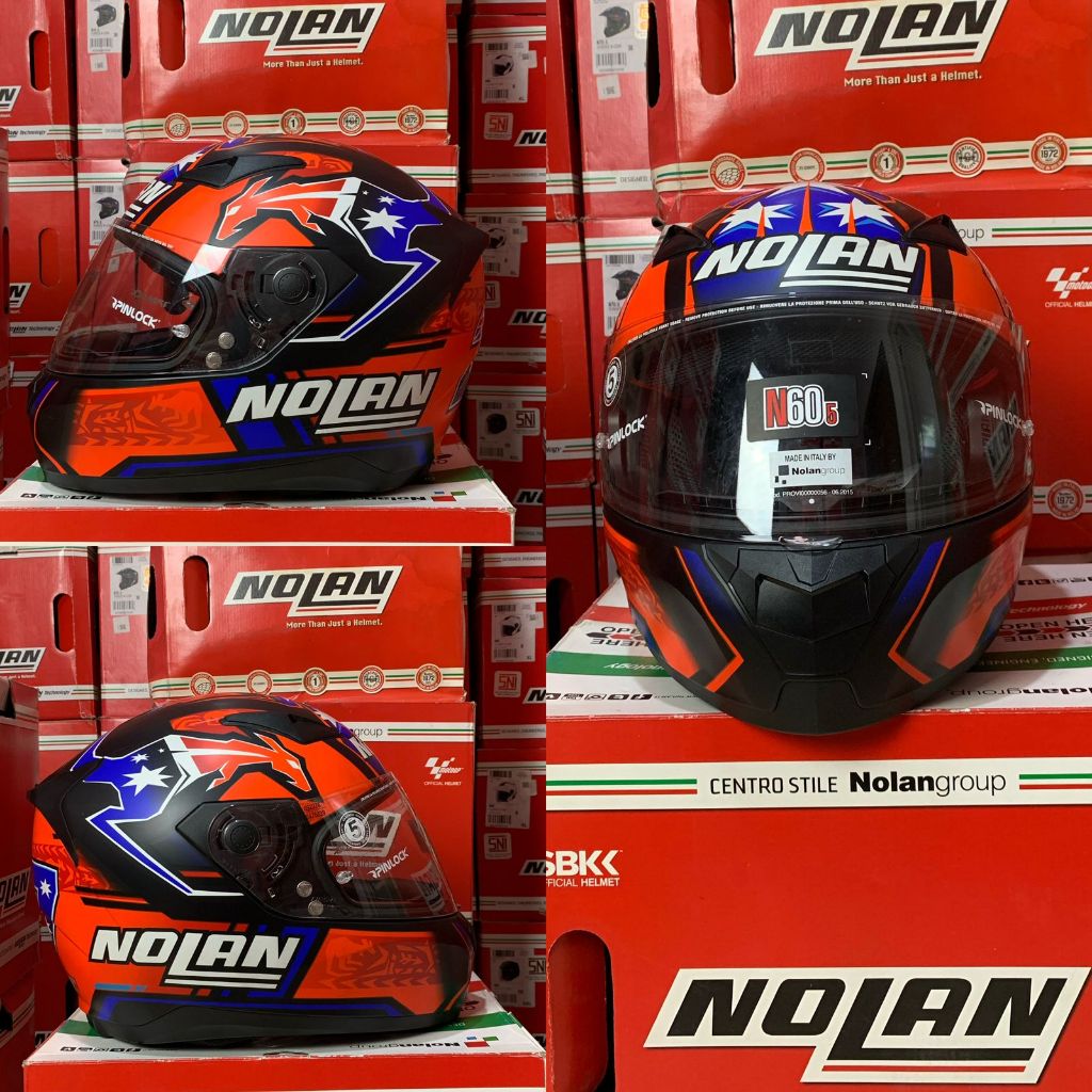 Jual JUAL RUGI HELM NOLAN N605 GEMINI STONER FLAT BK / HELM NOLAN N605 ...
