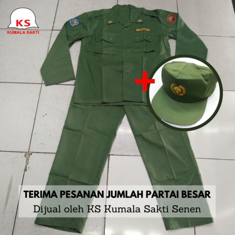 Jual Seragam Linmas Hijau Bonus Topi | Shopee Indonesia