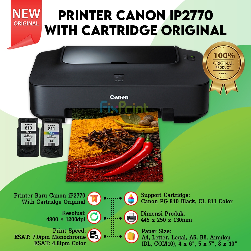 Jual Printer Canon Pixma iP2770 iP 2770 IP2770 Plus Cartridge Original