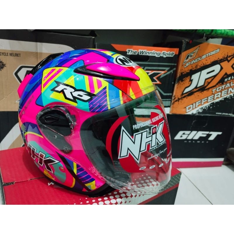 Jual HELM NHK R6 PIGMENT PINK FLUO ORIGINAL | Shopee Indonesia