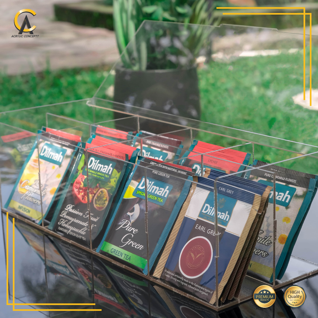 Jual Kotak Teh Akrilik / Kotak Penyimpanan Teh & Kopi / Kotak Serbaguna ...