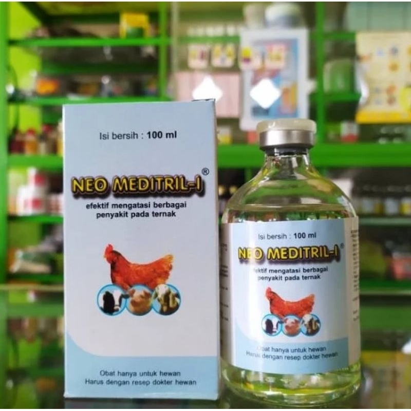 Jual Neo Meditril Injeksi 100ml Obat infeksi saluran pernafasan ayam ...