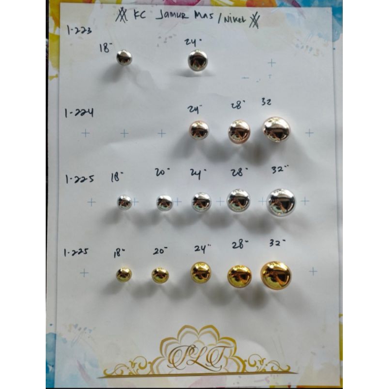 Jual Kancing jamur emas kancing jamur perak | Shopee Indonesia