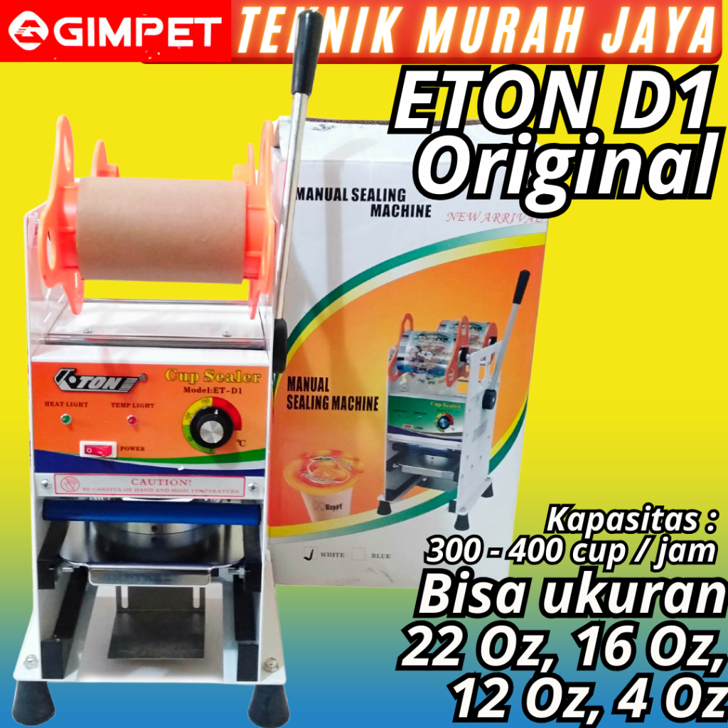 Jual Eton Gimpet D Mesin Cup Sealer Manual Press Gelas Plastik Besar