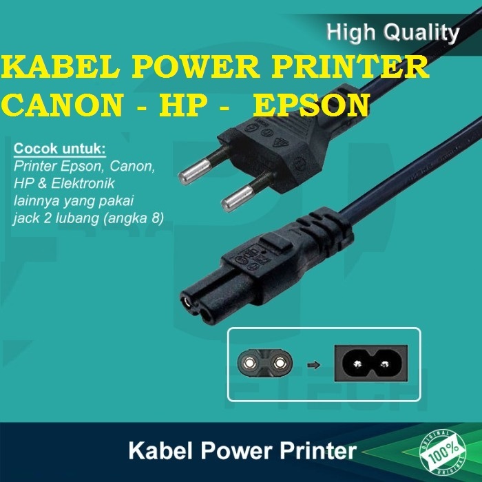 Jual Kabel Power Printer Canon Epson Hp 2 Lubang Angka 8 Shopee Indonesia 9882