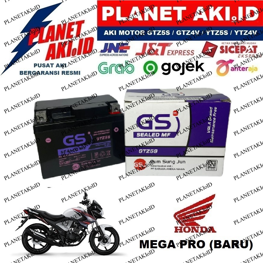 Jual Aki Motor Honda New Mega Pro Megapro GTZ5S Accu Kering MF | Shopee