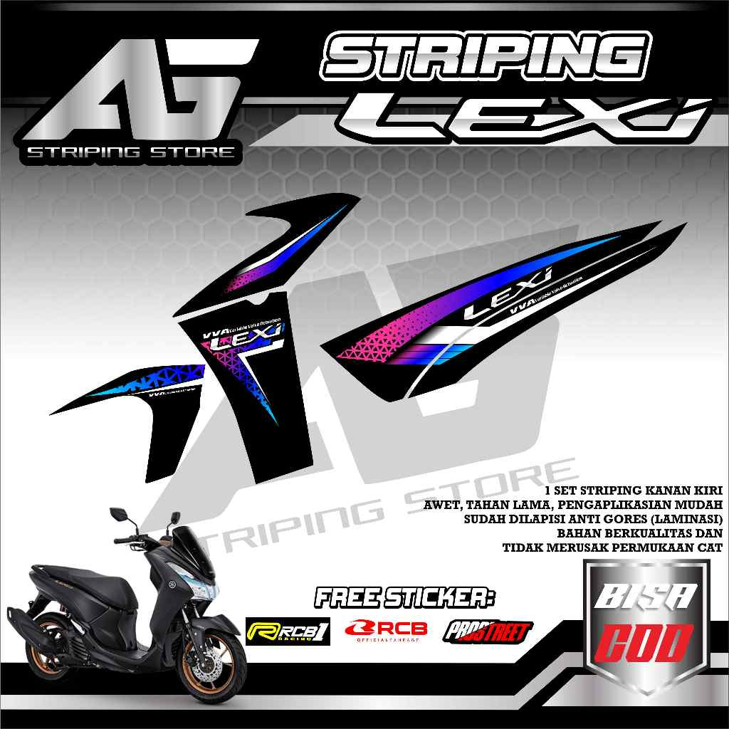 Jual striping stiker lexi-striping terbaru lexi motif abstrak garis01 ...