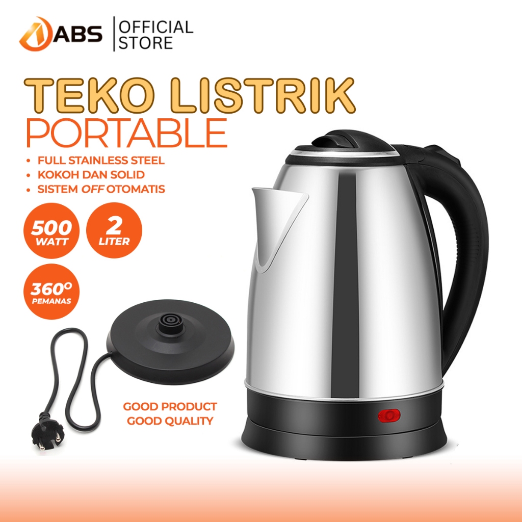 Jual ABS x Vishal Teko Listrik 2 Liter Full Stainless Steel Pemanas Air
