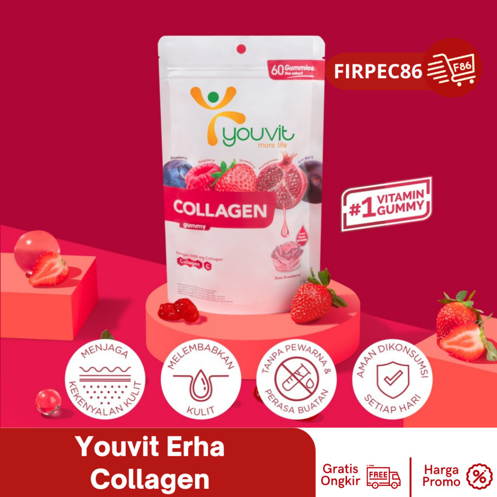 Jual Youvit X Erha Collagen 1000mg Anti Aging Gummies 14 Gummies