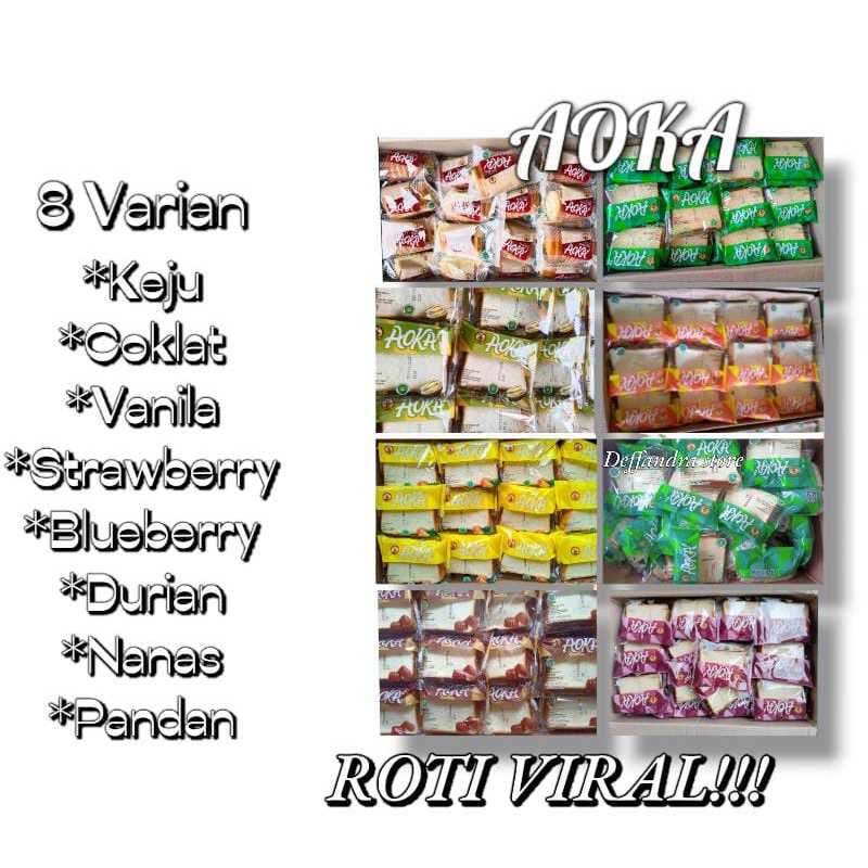 Jual VIRAL 1 DUS AOKA ROTI PANGGANG / ROTI GULUNG ALL VARIAN RASA ...