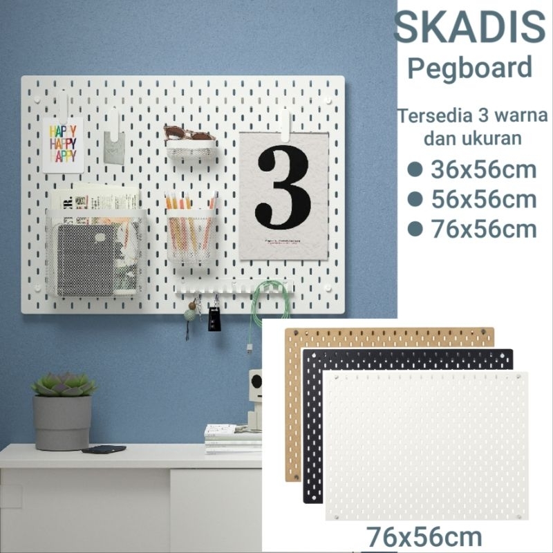 Jual SKADIS Papan Berlubang 76x56cm, Pegboard, Papan Gantung Organiser