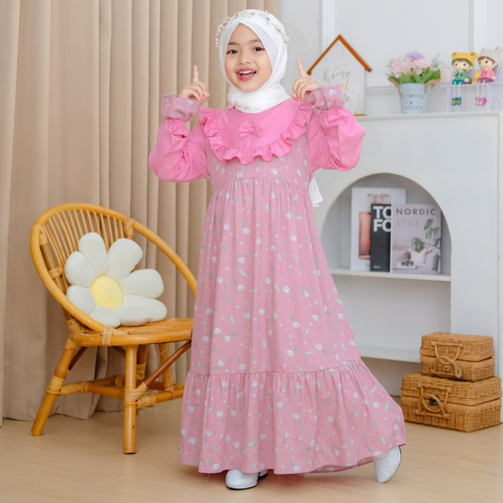 Jual Gamis anak syabilla/ Baju Muslim Anak Perempuan TERBARU/Dress anak