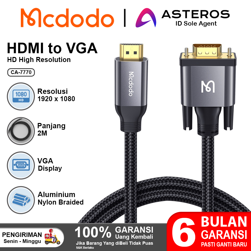 Jual Mcdodo Kabel Hdmi To Vga Ultra Hd K Hz Audio Video Transmission