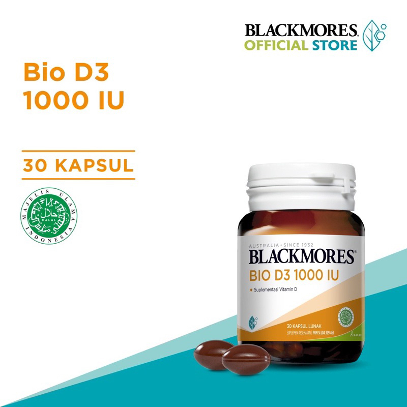 Jual Blackmores Bio D3 1000 IU Suplemen Vitamin D Kalbe Halal Varian ...